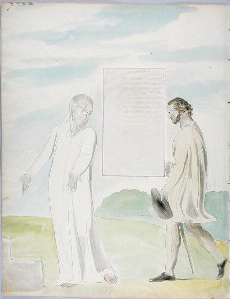 Os triunfos de Owen, desenho 92 de Os poemas de Thomas Gray, 1797-98 (wc com caneta e tinta no papel) de William Blake