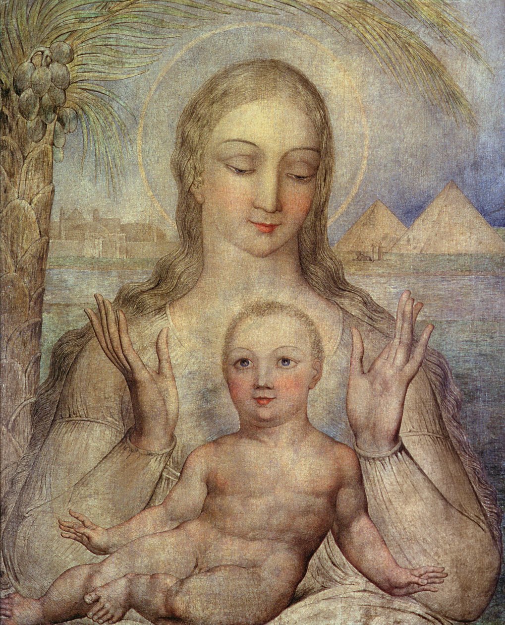 A Virgem e o Menino no Egito, 1810 de William Blake