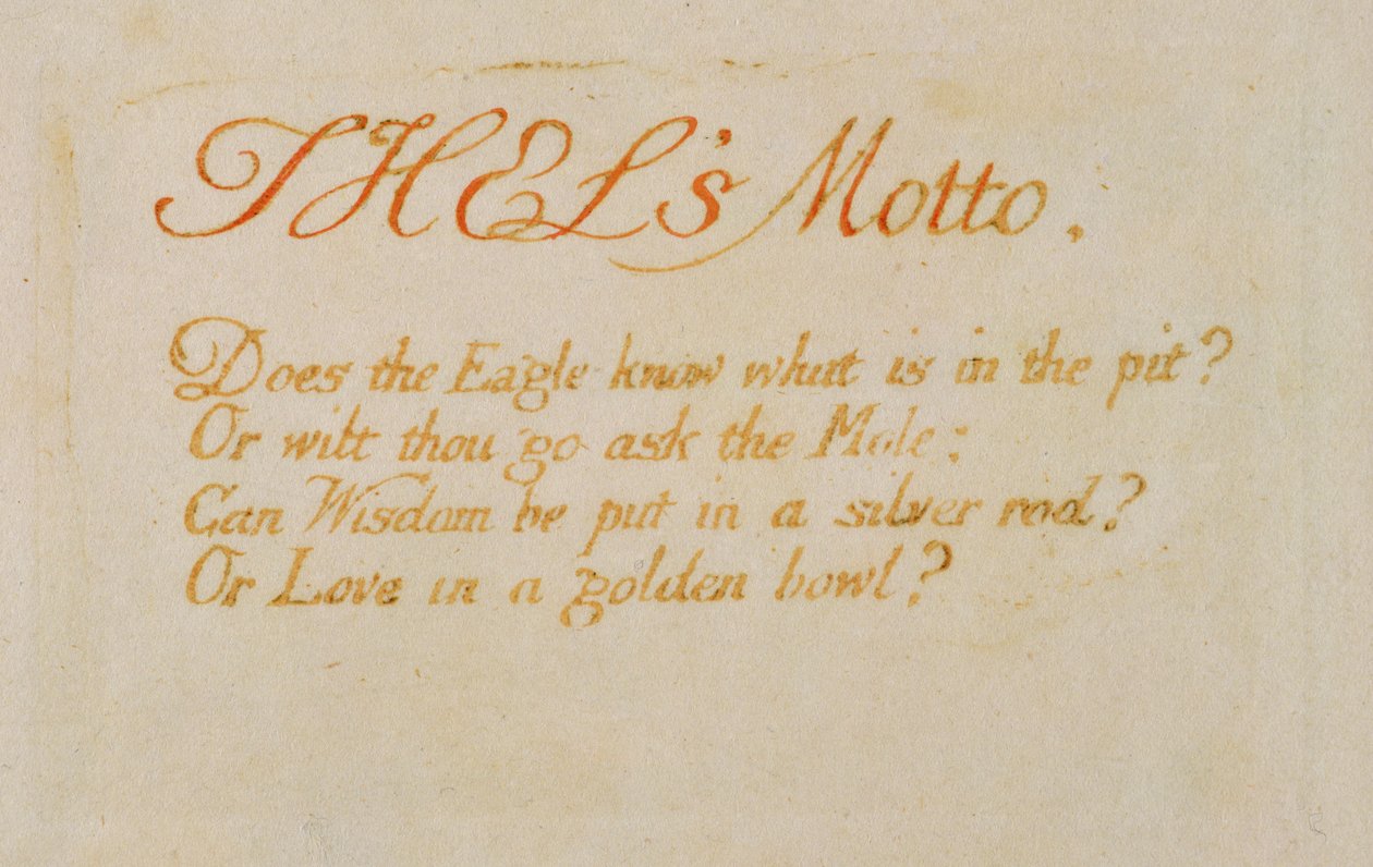 &39;Thel&39;s Motto ..., prato 2 de&39; The Book of Thel &39;, 1789 (gravura em relevo impressa em castanho com caneta e tinta e wc) de William Blake