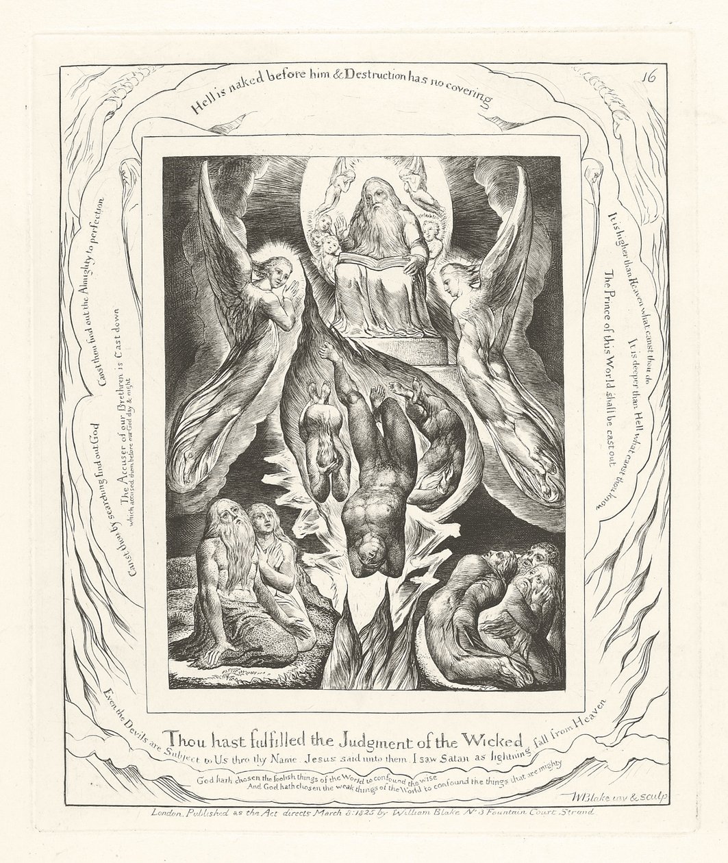Tu cumpriste o julgamento dos ímpios, 1825 de William Blake
