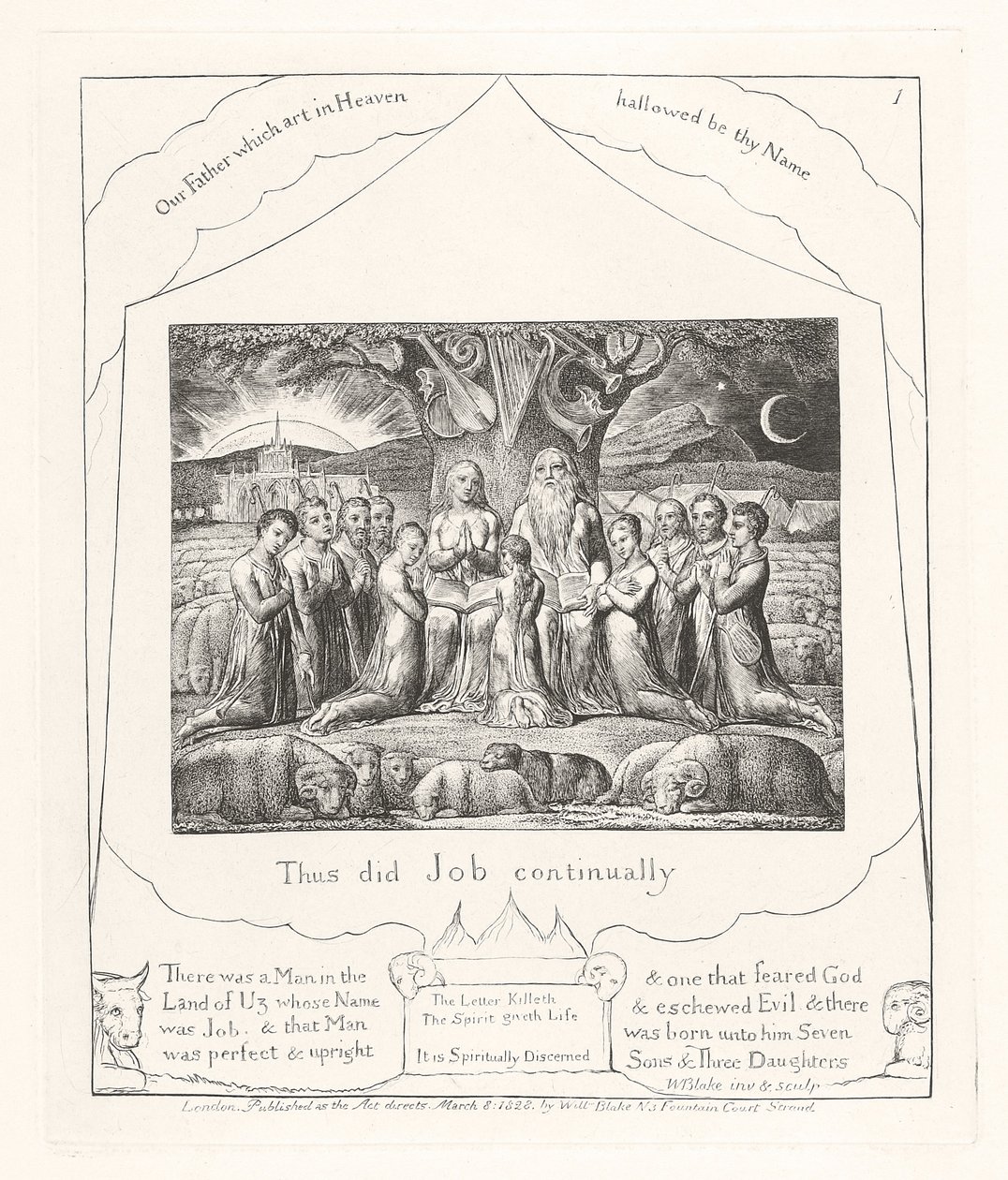 Assim fez Job continuamente, 1825 de William Blake