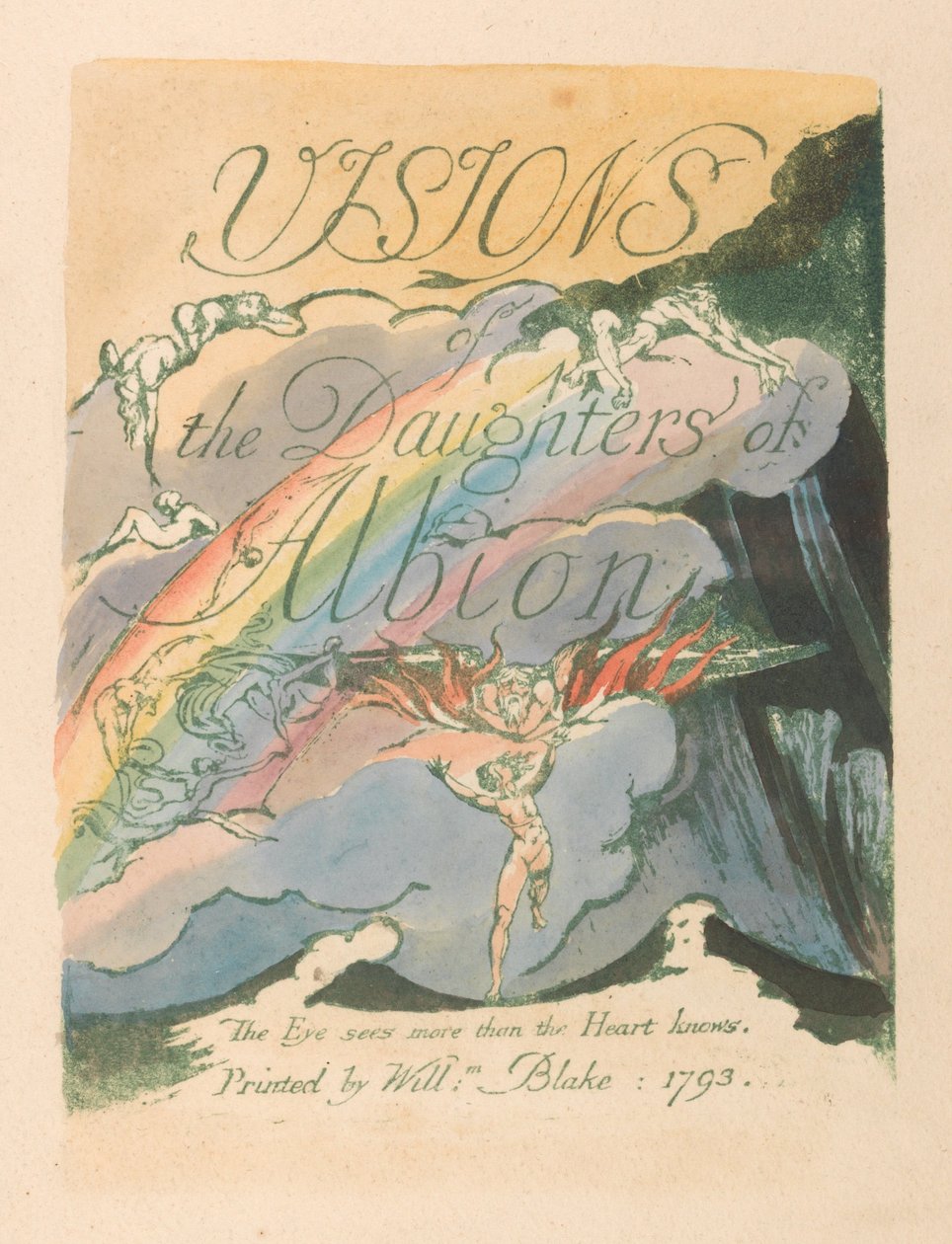 Visões das Filhas de Albion, Placa 2, Página de Título de William Blake