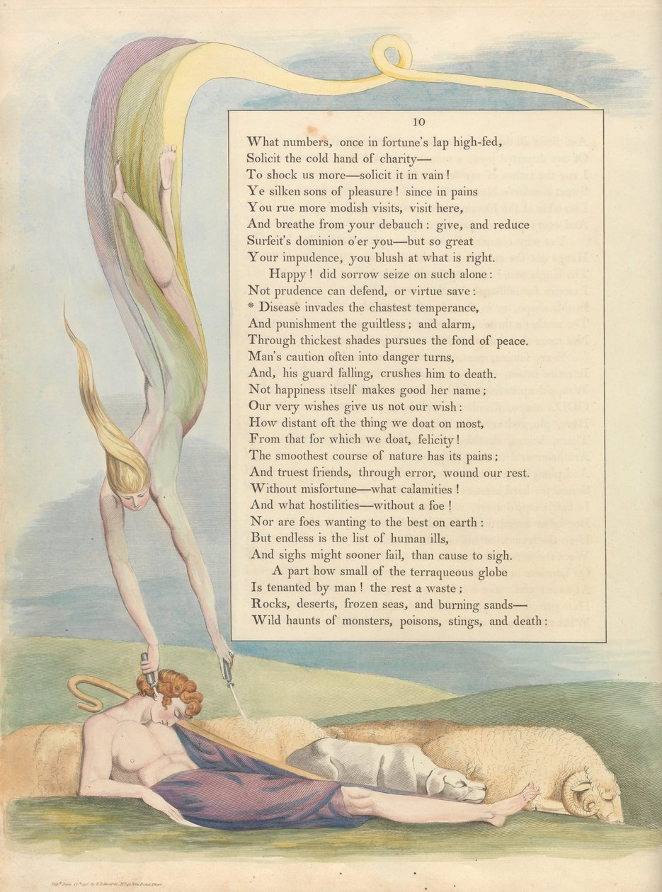 Pensamentos da noite dos jovens, página 10, de William Blake