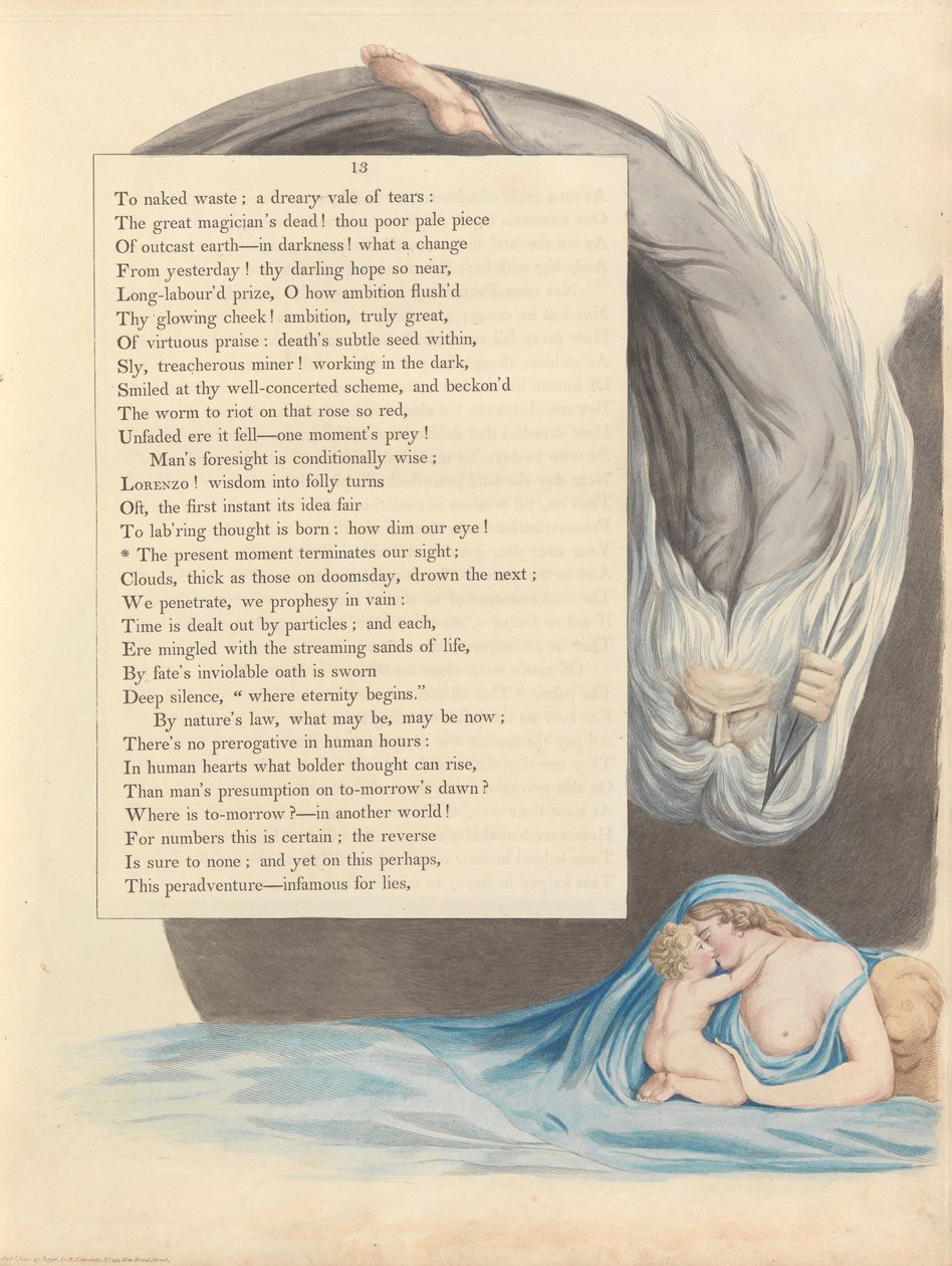 Pensamentos da noite dos jovens, página 13, de William Blake