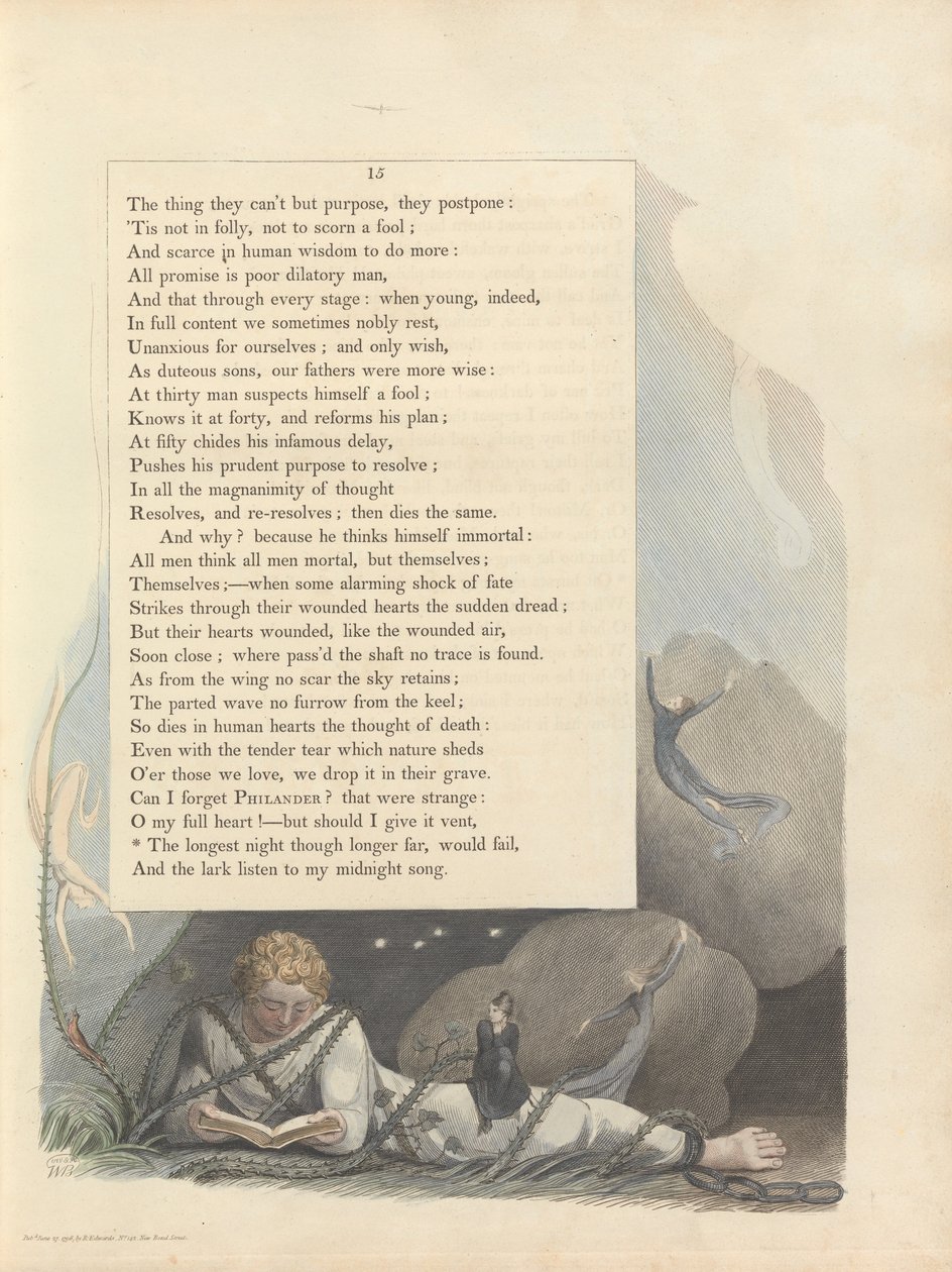 Pensamentos da noite dos jovens, página 15, de William Blake