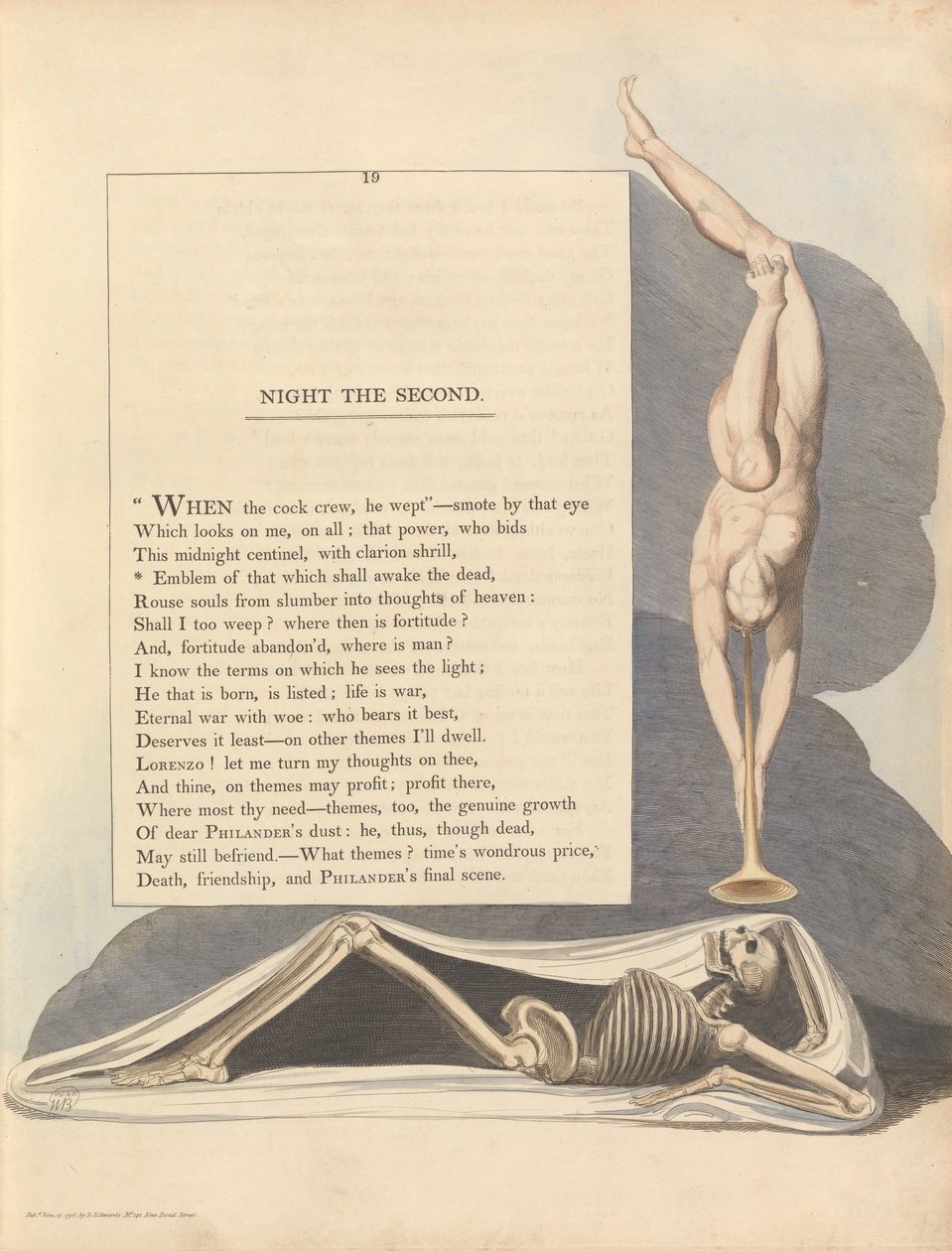 Pensamentos da Noite Jovem, Página 19, Emblema do que deve despertar os mortos de William Blake