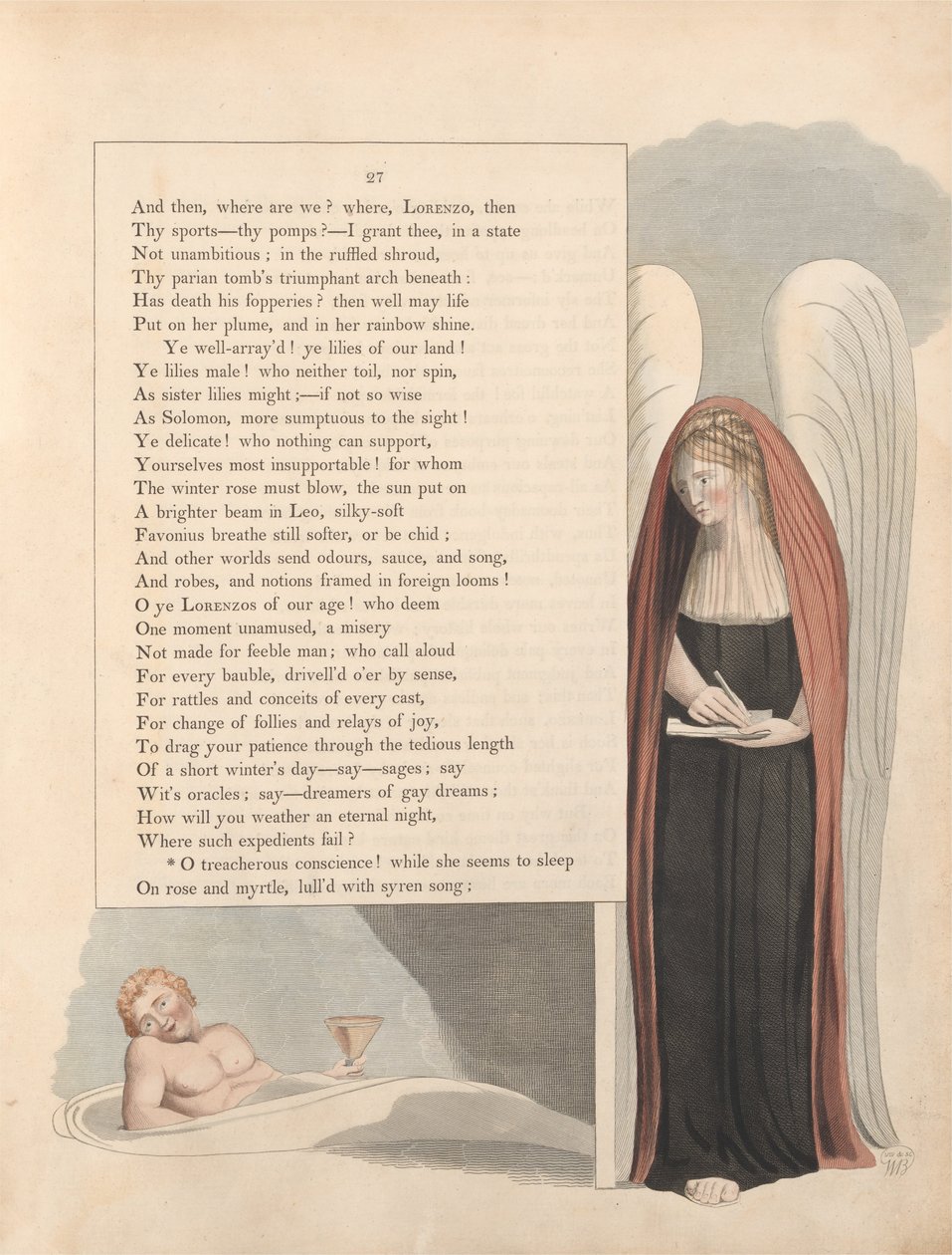 Pensamentos da Noite dos Jovens, Página 27, Ó Consciência Traiçoeira! de William Blake