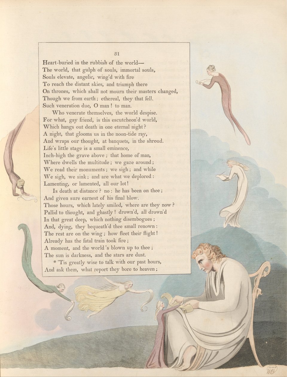 Os Pensamentos da Noite dos Jovens, Página 31, É Muito Sábio para Falar com Nossas Horas Passadas de William Blake