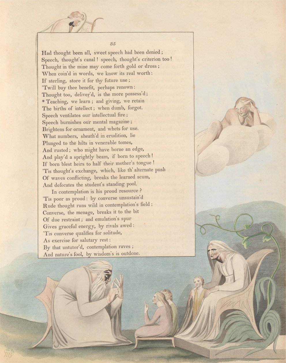 Pensamentos da Noite dos Jovens, Página 35, Ensinar, Nós Aprendemos; e dando, nós retemos de William Blake