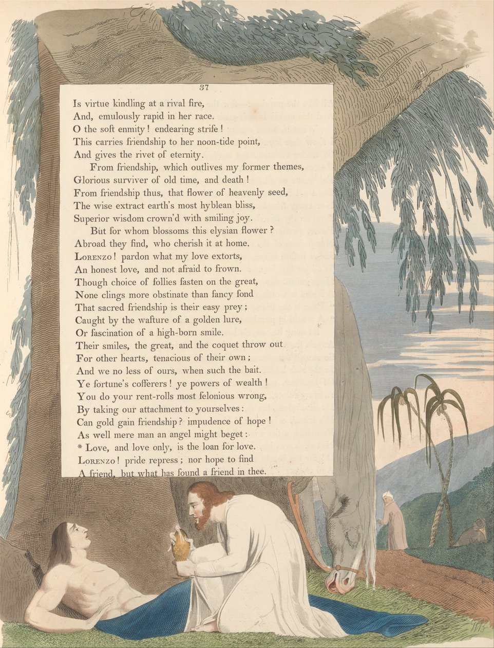 Os Pensamentos da Noite dos Jovens, Página 37, Amor e Apenas Amor, é o Empréstimo para o Amor de William Blake