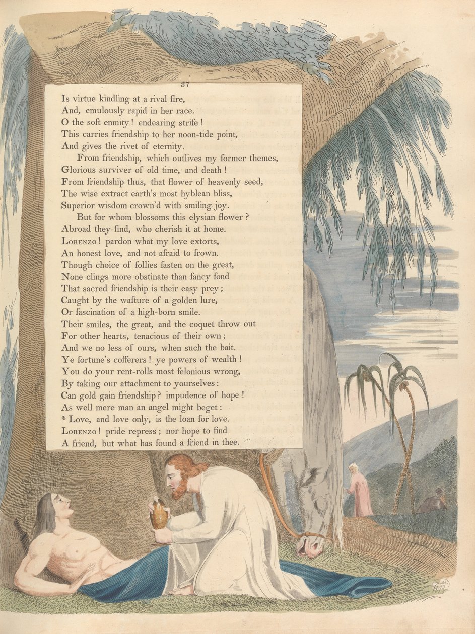 Youngs Night Thoughts, Page 37, Love e love only, é o empréstimo para o amor de William Blake