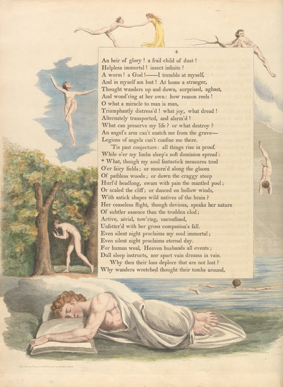 Pensamentos da Noite dos Jovens, Página 4, O que, apesar da minha alma, medidas fantásticas de William Blake