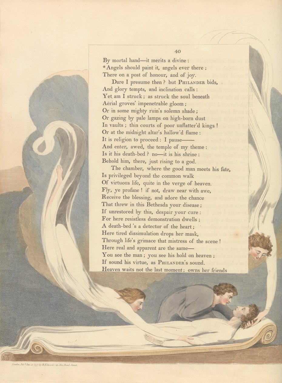 Pensamentos da Noite dos Jovens, Página 40, Anjos devem pintá-lo, anjos sempre lá de William Blake