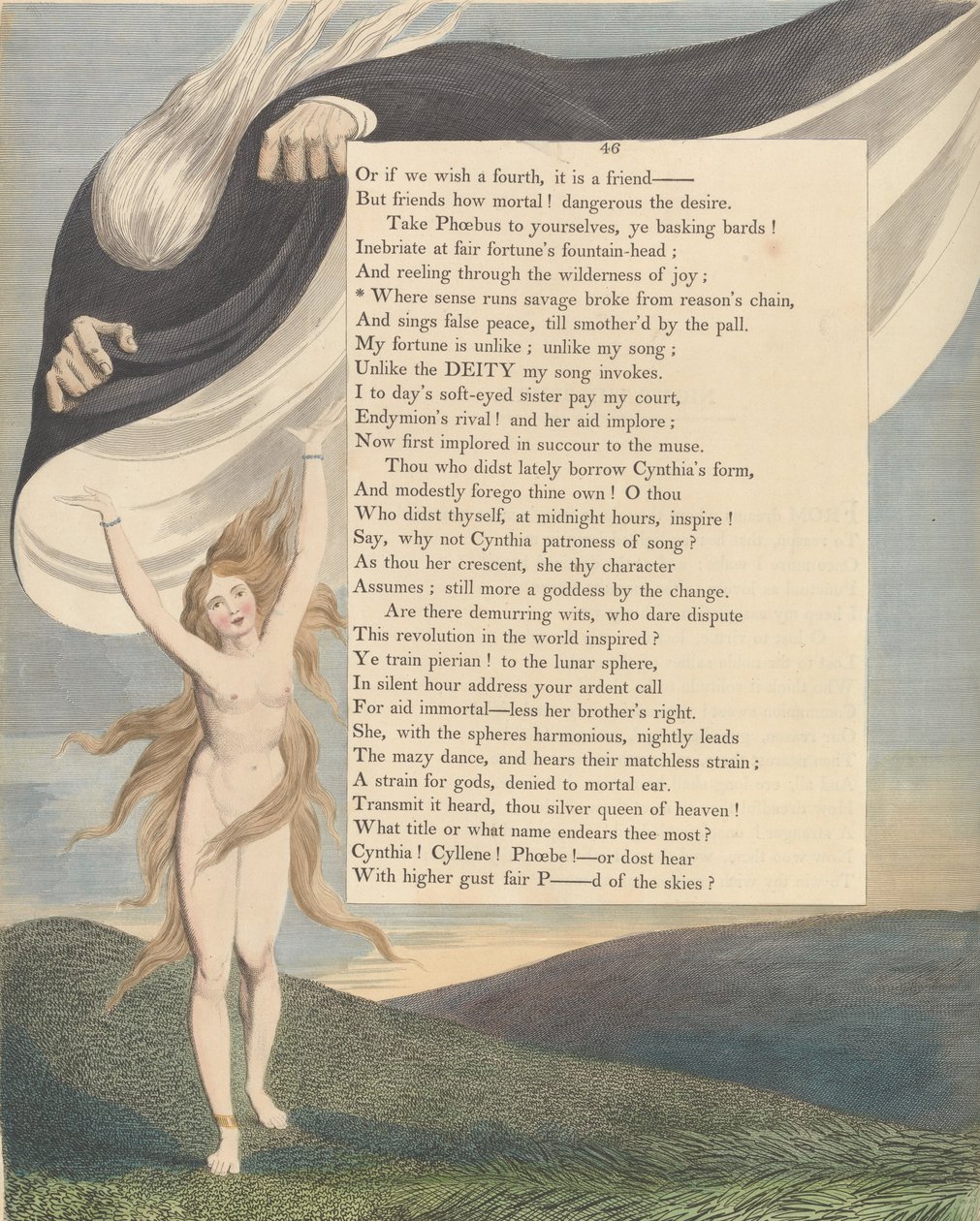 Youngs Night Thoughts, Página 46, Onde o senso é executado, o selvagem rompeu com a cadeia de razões de William Blake