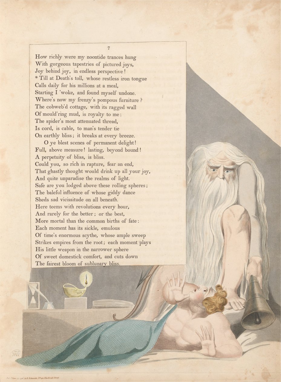 Pensamentos da Noite dos Jovens, Página 7, Até o Porte das Mortes, De quem é a Língua de Ferro Inquebrável de William Blake