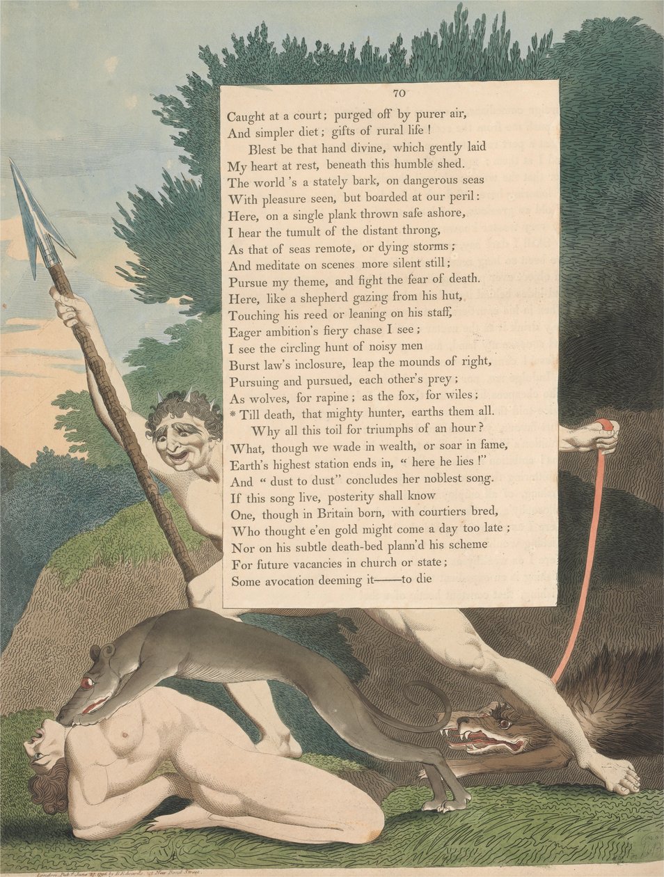 Os Pensamentos da Noite dos Jovens, Página 70, Até a Morte, aquele Poderoso Caçador, Os Terra Todos Eles de William Blake