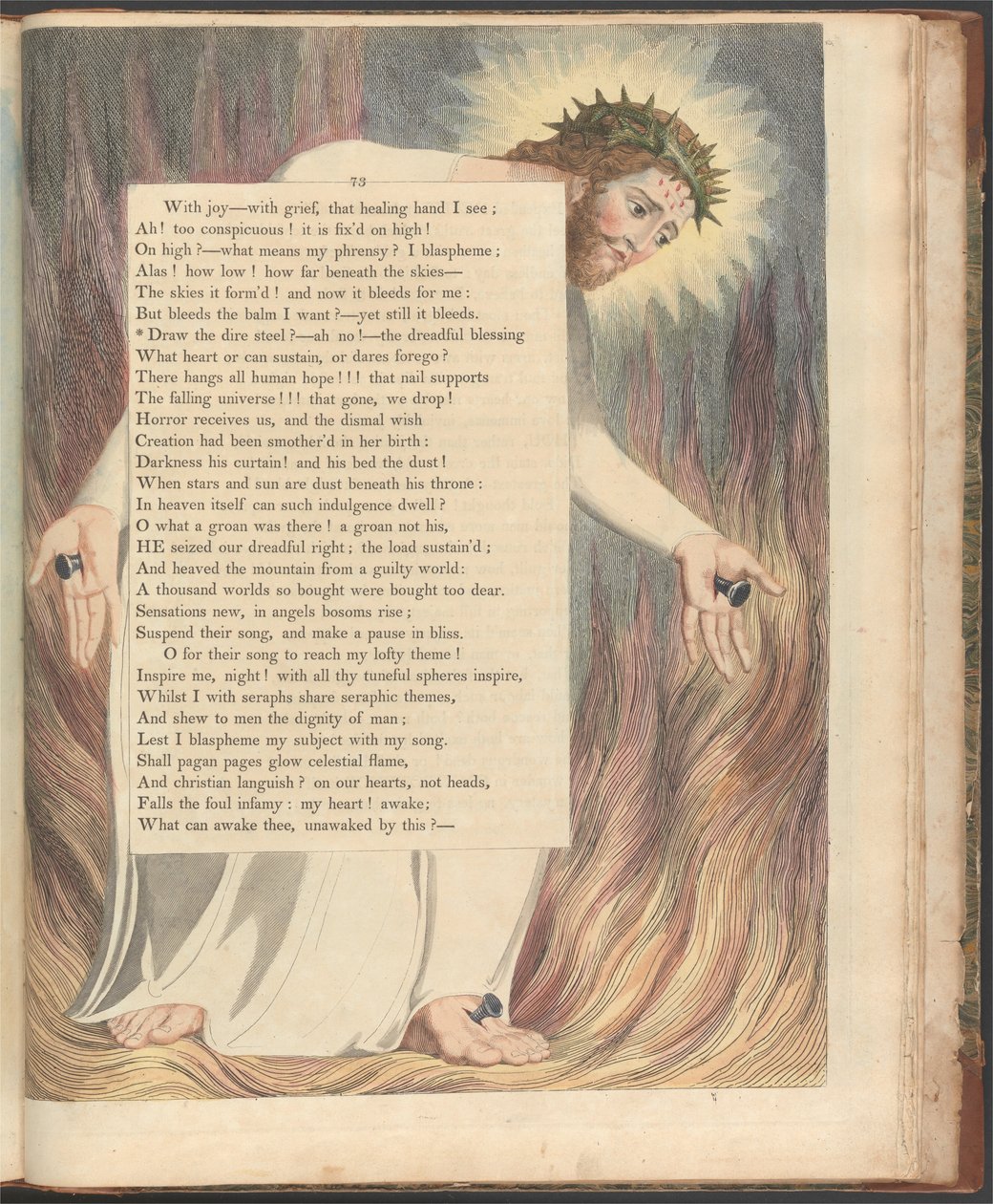 Pensamentos da noite dos jovens, página 73, desenhe o aço terrível - ah não! de William Blake