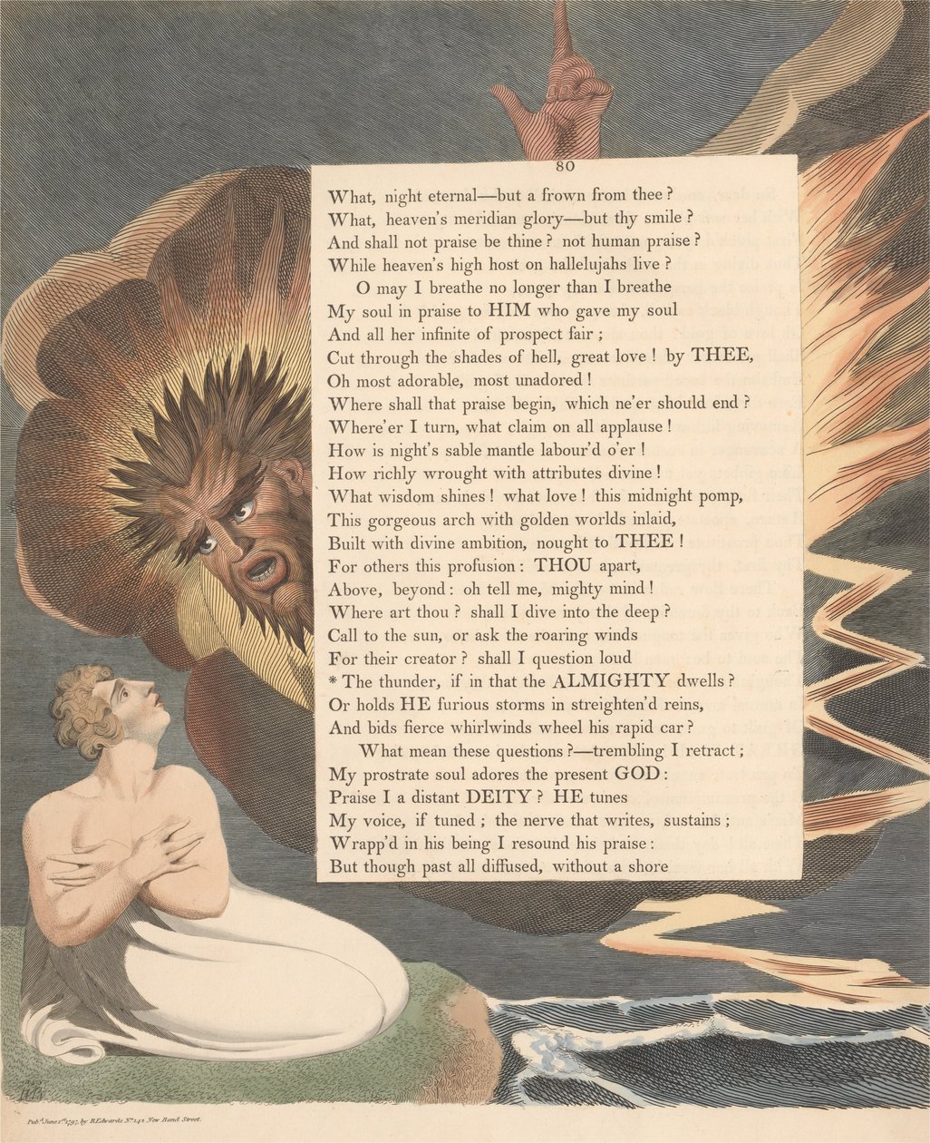 Pensamentos da noite dos jovens, página 80, o trovão se em que o Almighty habita de William Blake