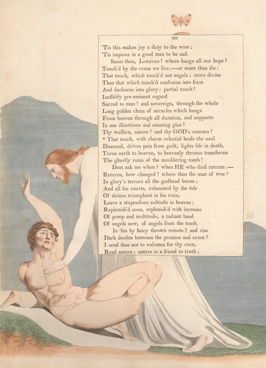 Pensamentos da Noite dos Jovens, Página 90, Esse Toque, com o Encanto Celestial Cura a Alma de William Blake
