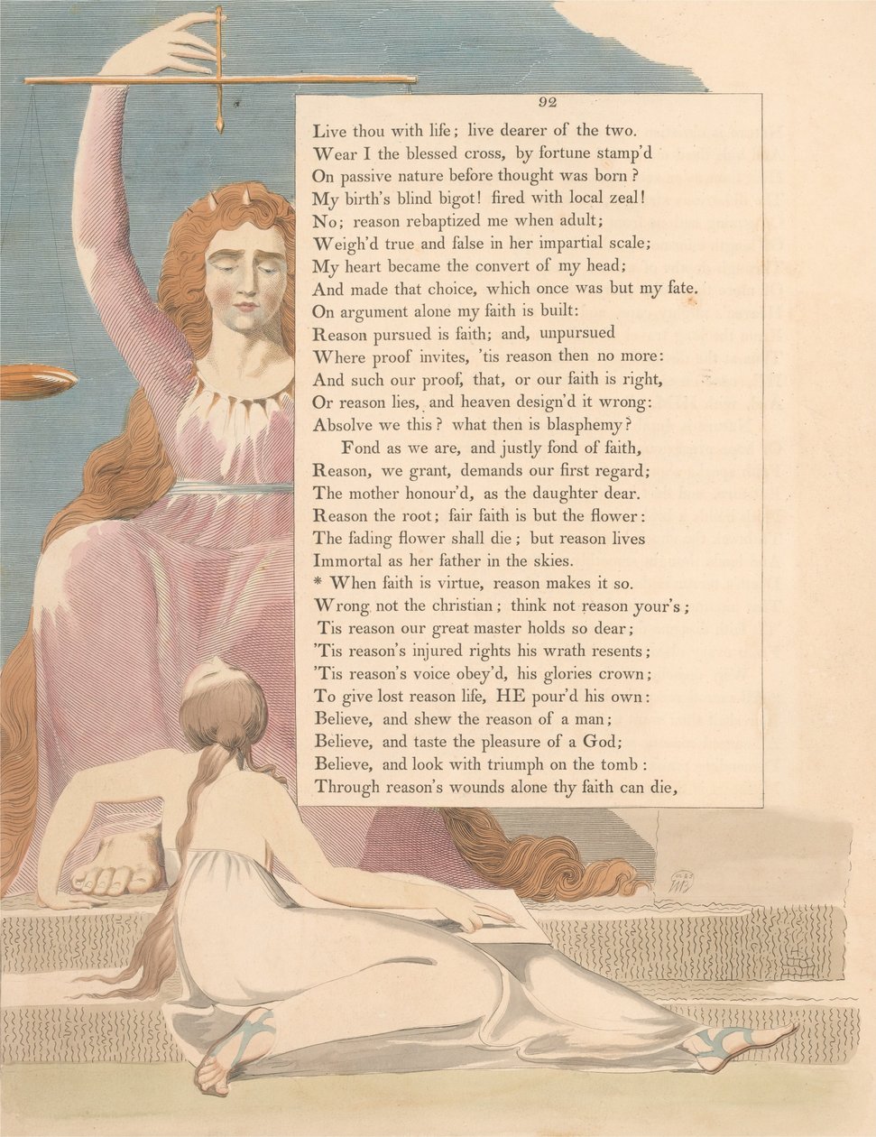 Pensamentos da Noite dos Jovens, Página 92, Quando a Fé é Virtude, a Razão a Faz Então de William Blake