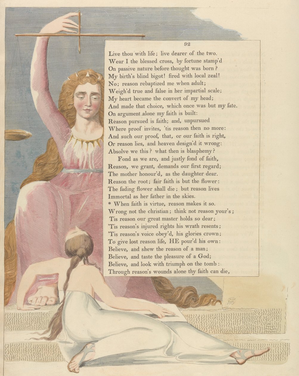 Pensamentos da Noite dos Jovens, Página 92, Quando a fé é a virtude, a razão a torna tão de William Blake