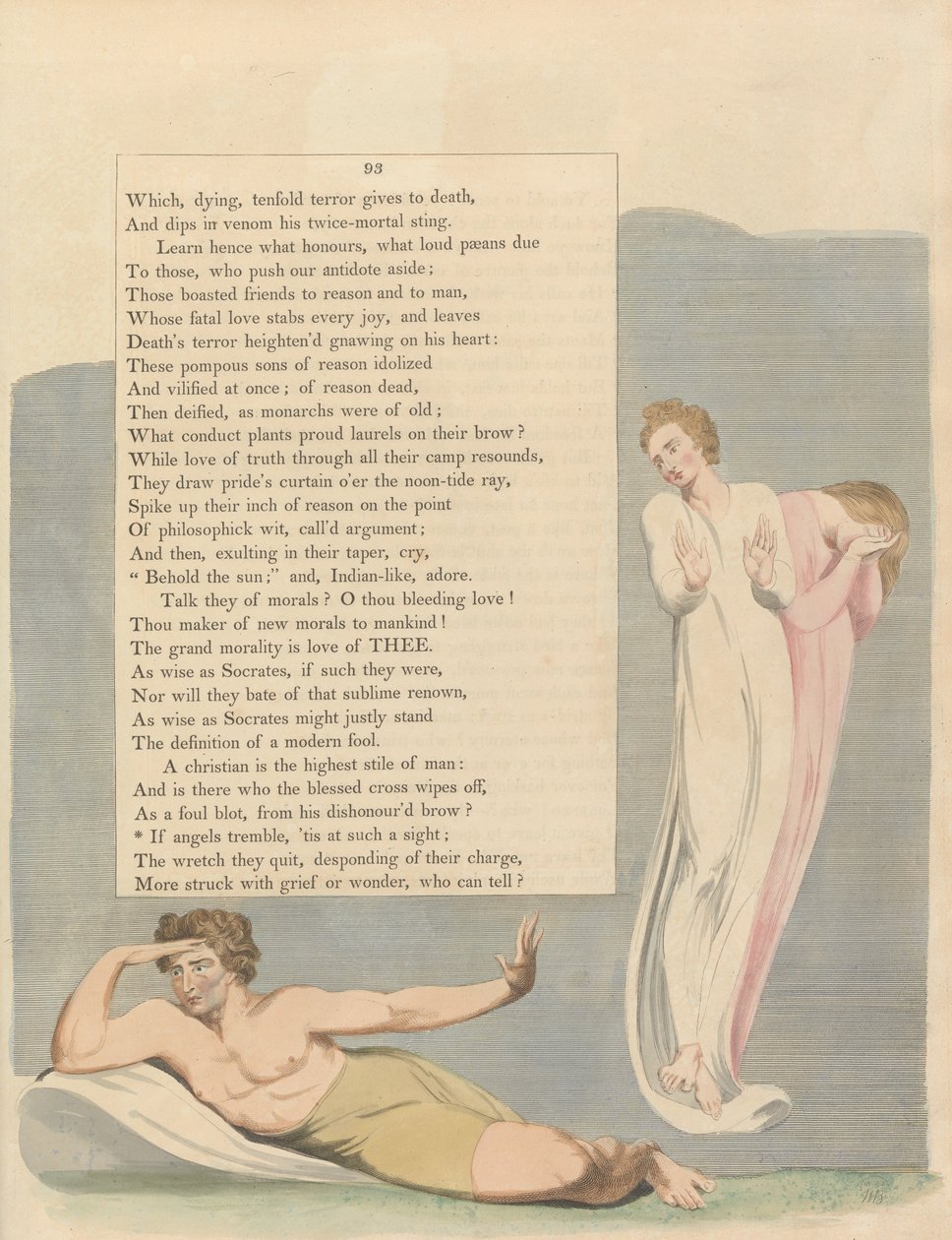 Pensamentos da Noite Jovem, Página 93, Se os anjos tremem, é a tal visão de William Blake