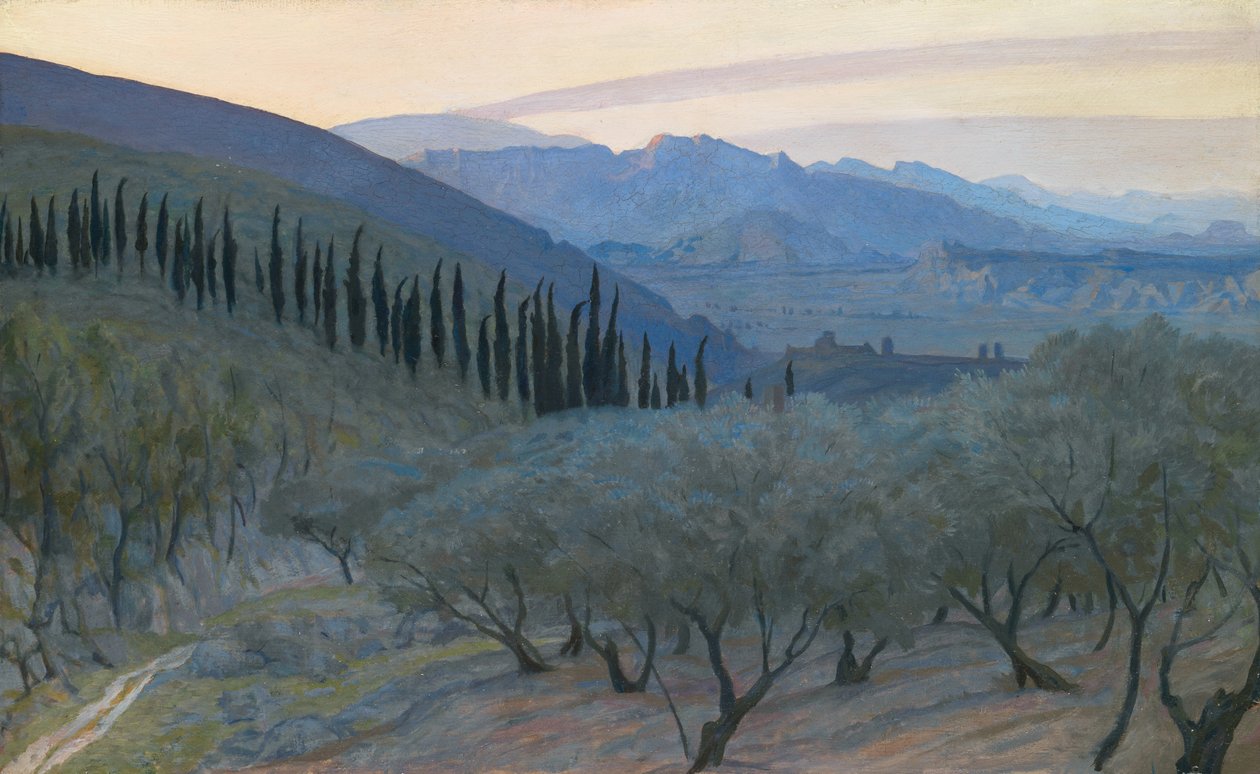 Nascer do sol, Úmbria, 1914 de William Blake Richmond