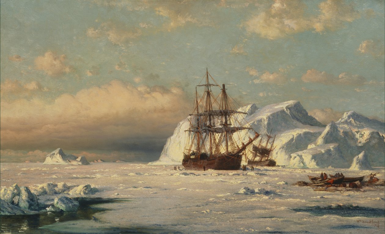 Pego no Ice Floes (Melville BayGreenland Coast), depois de 1870 de William Bradford
