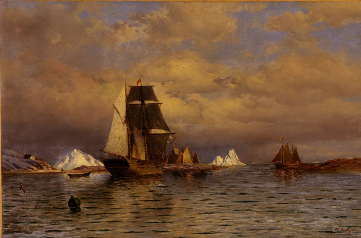 Olhando para fora do porto de batalha de William Bradford