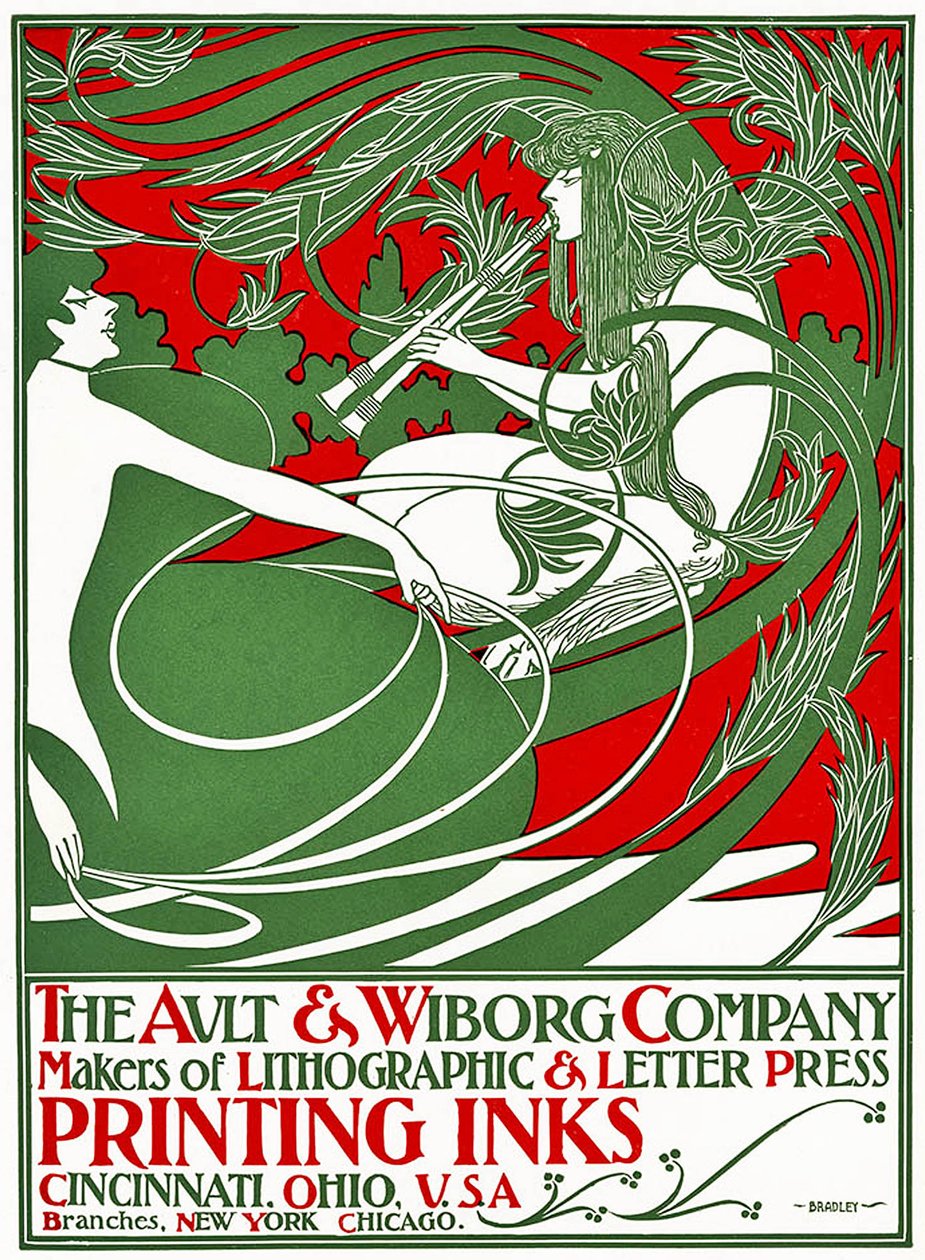 Cartaz Art Nouveau retratando Pan, 1895 (impressão colorida) de William Bradley