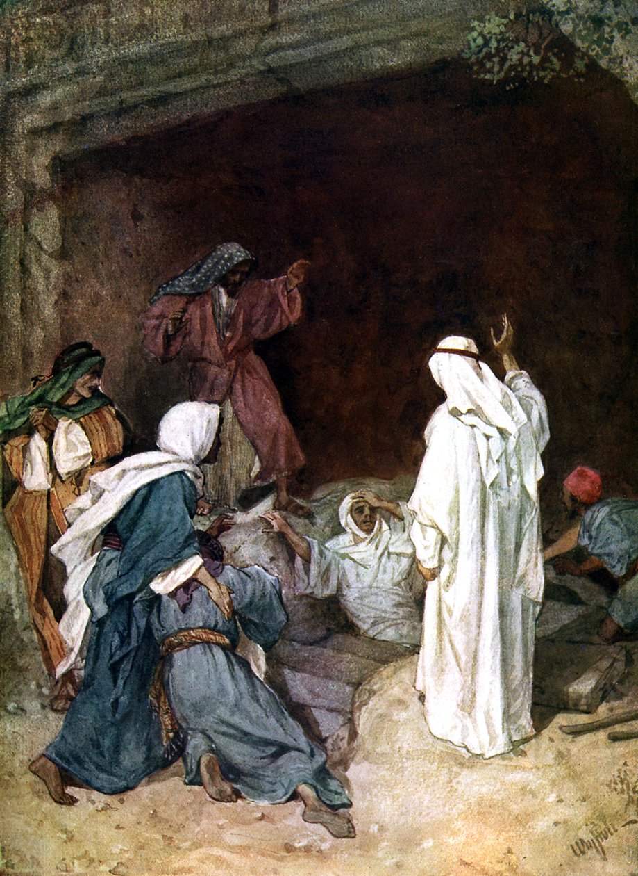 Jesus levanta Lázaro - Bíblia de William Brassey Hole