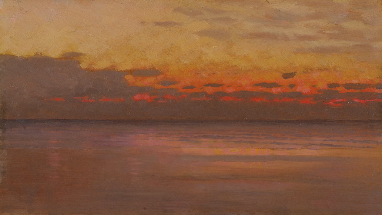 Pôr do sol sobre o mar de William Morris