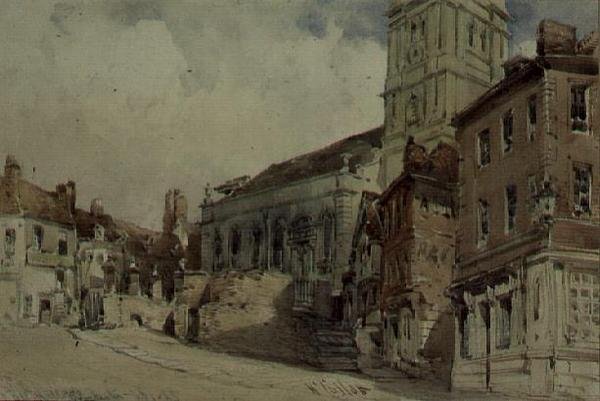 All Hallows Church, Worcester (wc no papel) de William Callow