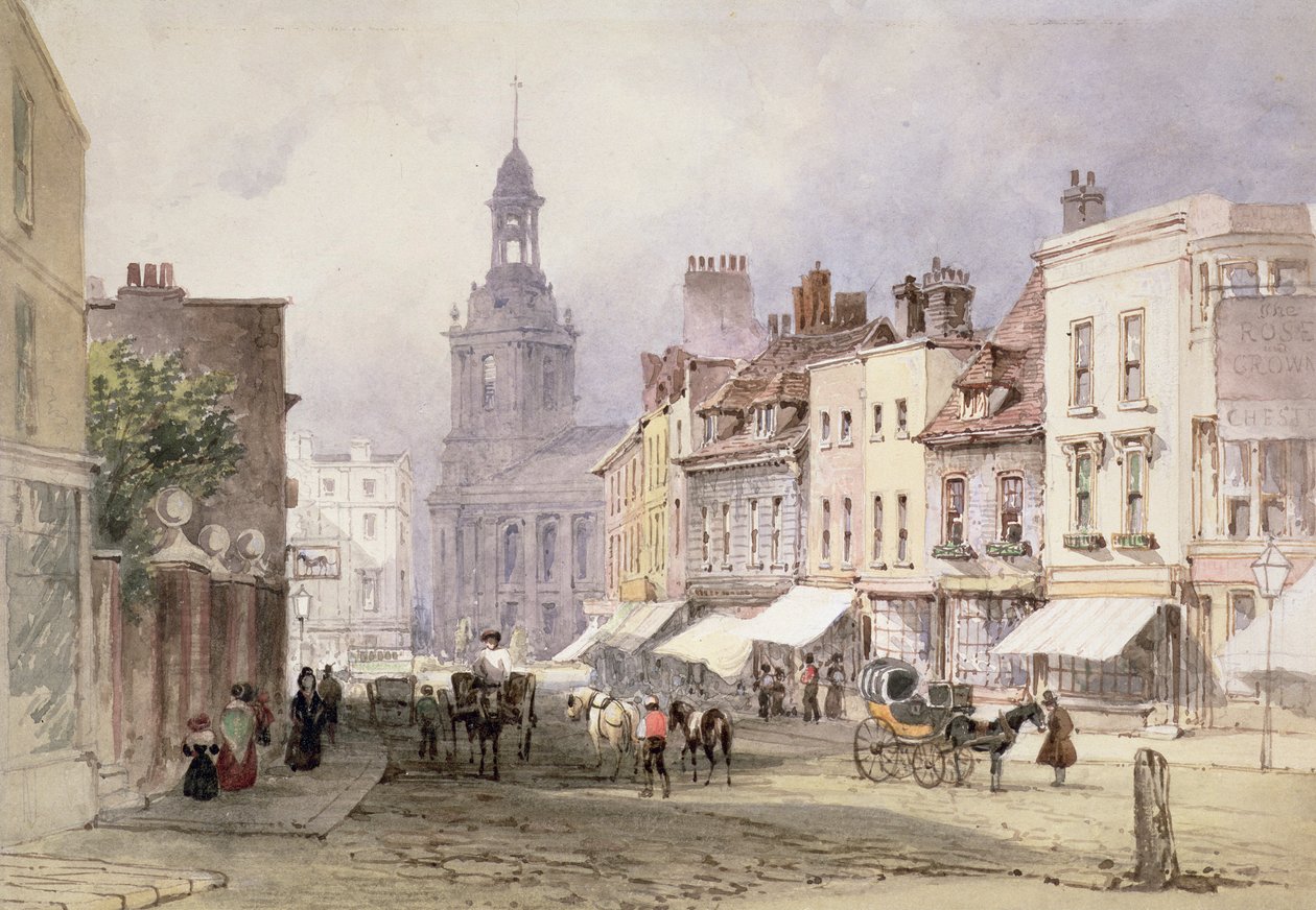 No.2351 Chester, c.1853 (lápis e wc no papel) de William Callow