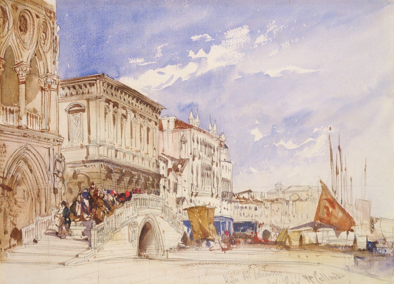 Riva degli Schiavoni, Veneza, 1846 de William Callow