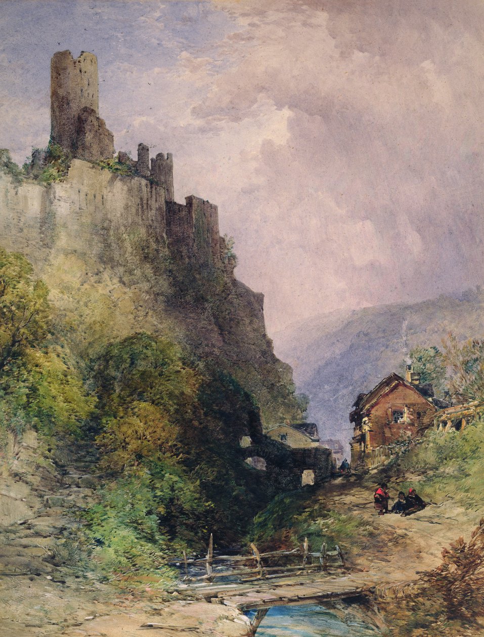 O Castelo de Katz no Reno de William Callow
