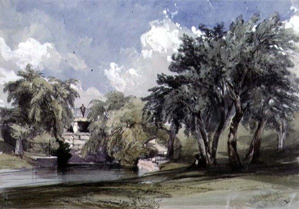 A Cachoeira no Hyde Park (wc no papel) de William Callow