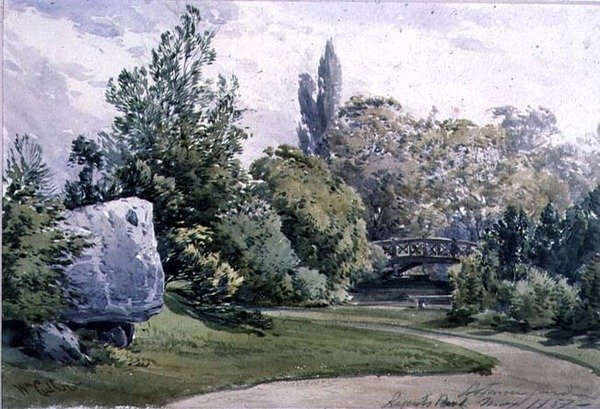 Vista no Jardim Botânico, Regents Park de William Callow