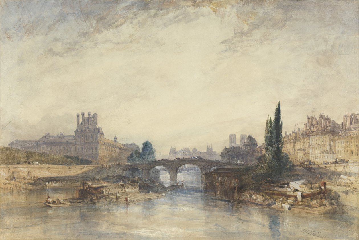 Vista da Pont Royal (wc com goma arábica sobre papel) de William Callow