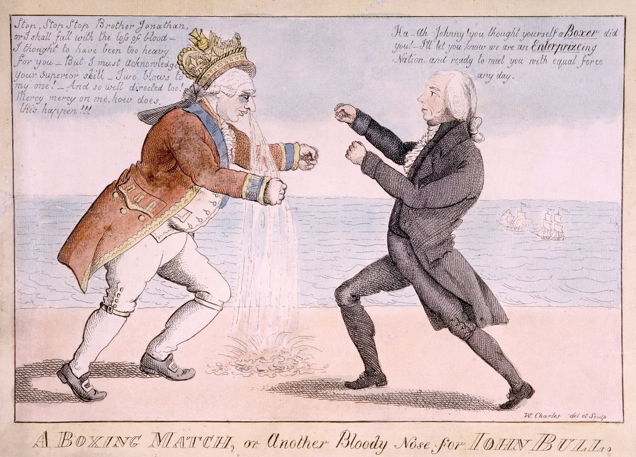 Uma luta de boxe ou, outro nariz sangrento para John Bull de William Charles