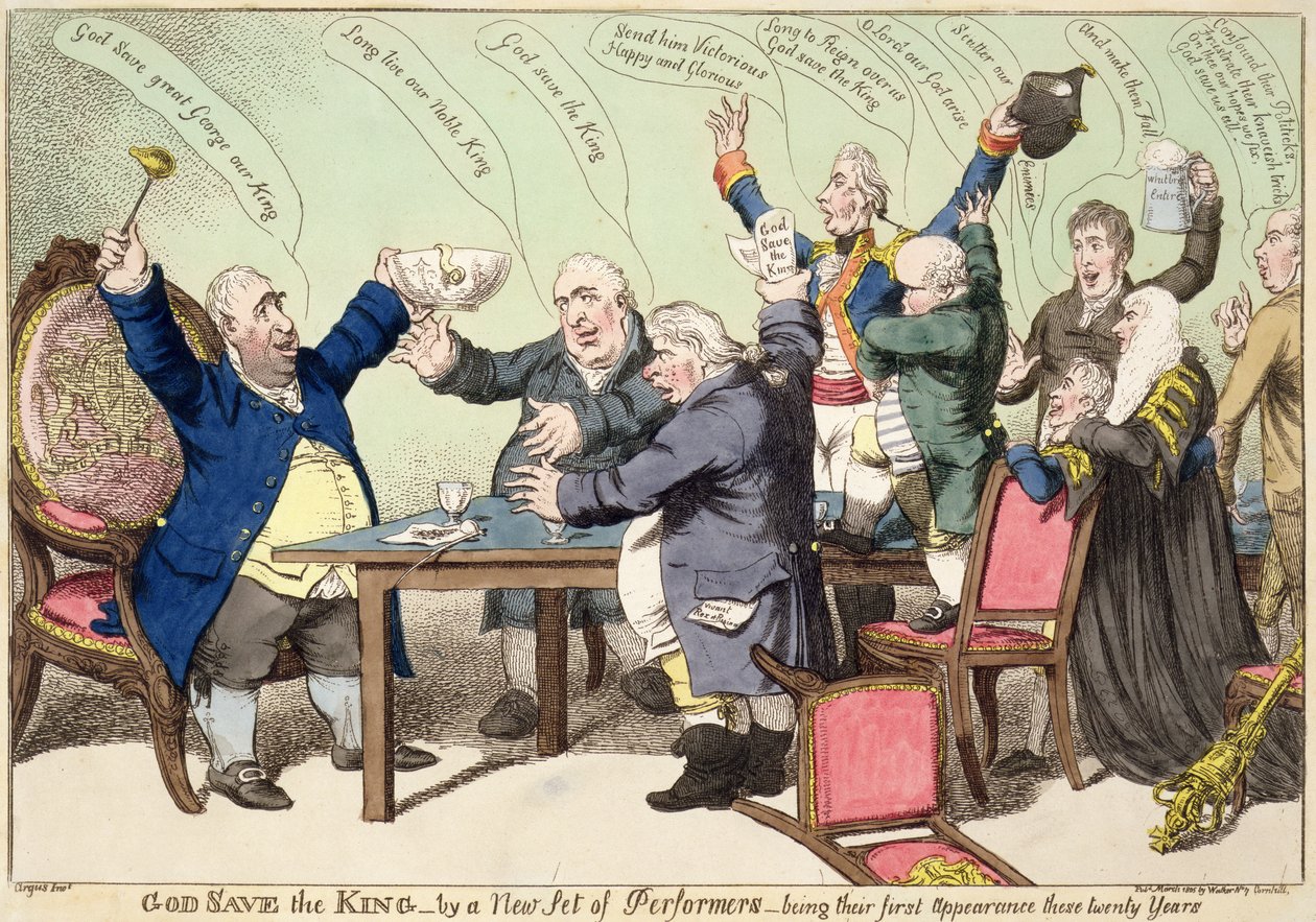 God Save the King, por um novo conjunto de artistas, sendo sua primeira performance destes vinte anos, publicada em março de 1805 de William Charles