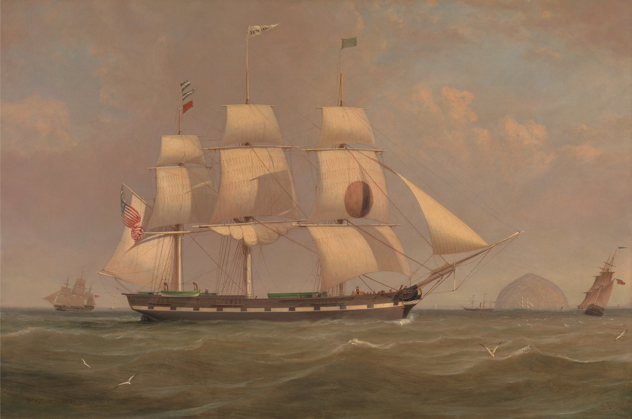 O navio Black Line Line Packet New York off Ailsa Craig de William Clark