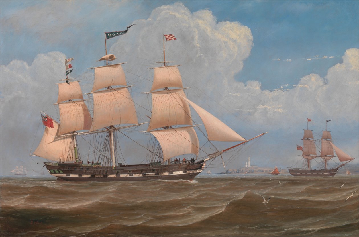 O navio mercante inglês Malabar de William Clark