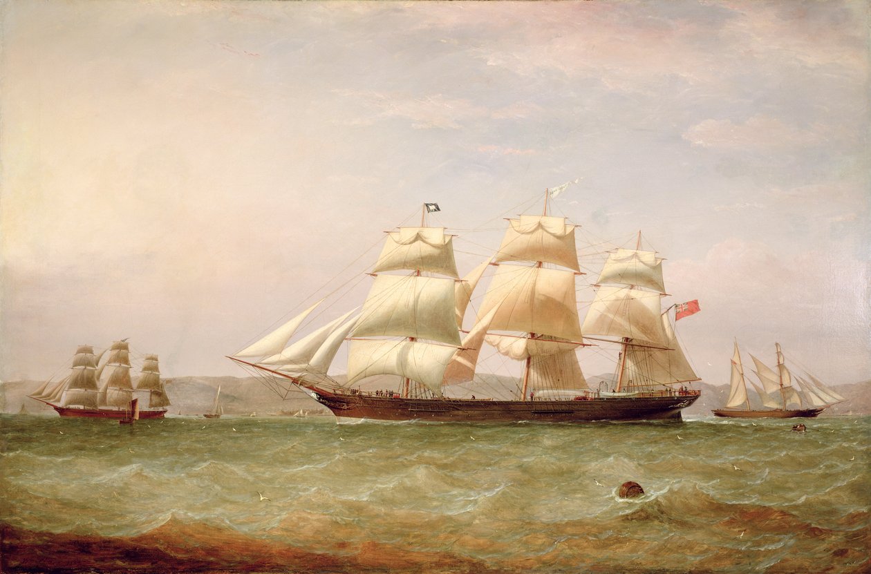 O Clipper Médio, &39;John Lidget&39;, fora de Greenock, 1862 de William Clark