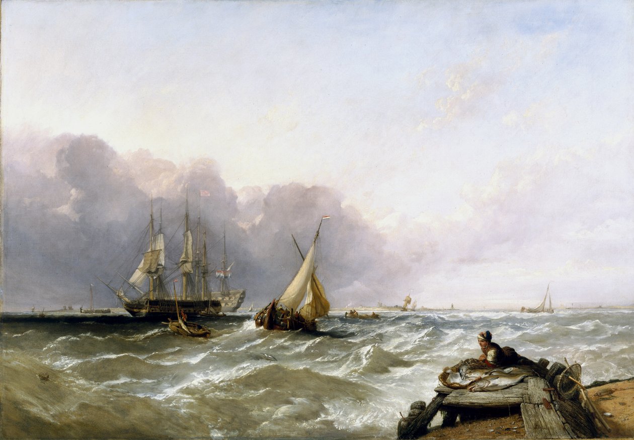 Envio fora da costa holandesa, c.1830 de Clarkson Frederick Stanfield