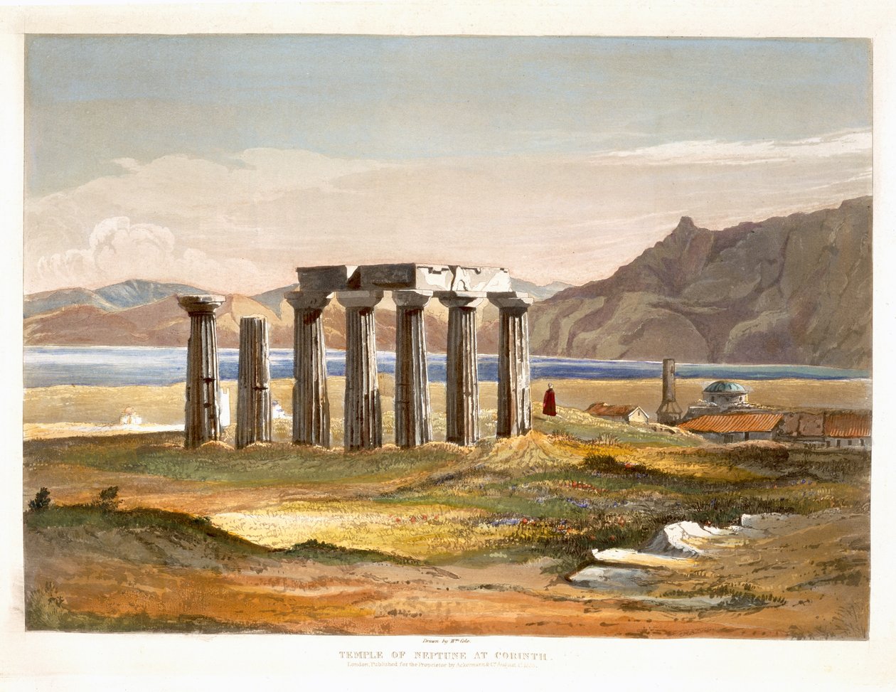 Templo de Netuno em Corinto, a partir de vistas selecionadas dos vestígios de monumentos antigos na Grécia, a partir de desenhos feitos no local por William Cole, 1833 de William Cole