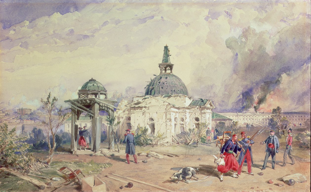 Uma visão de Sebastopol, 1855 de William Crimea Simpson