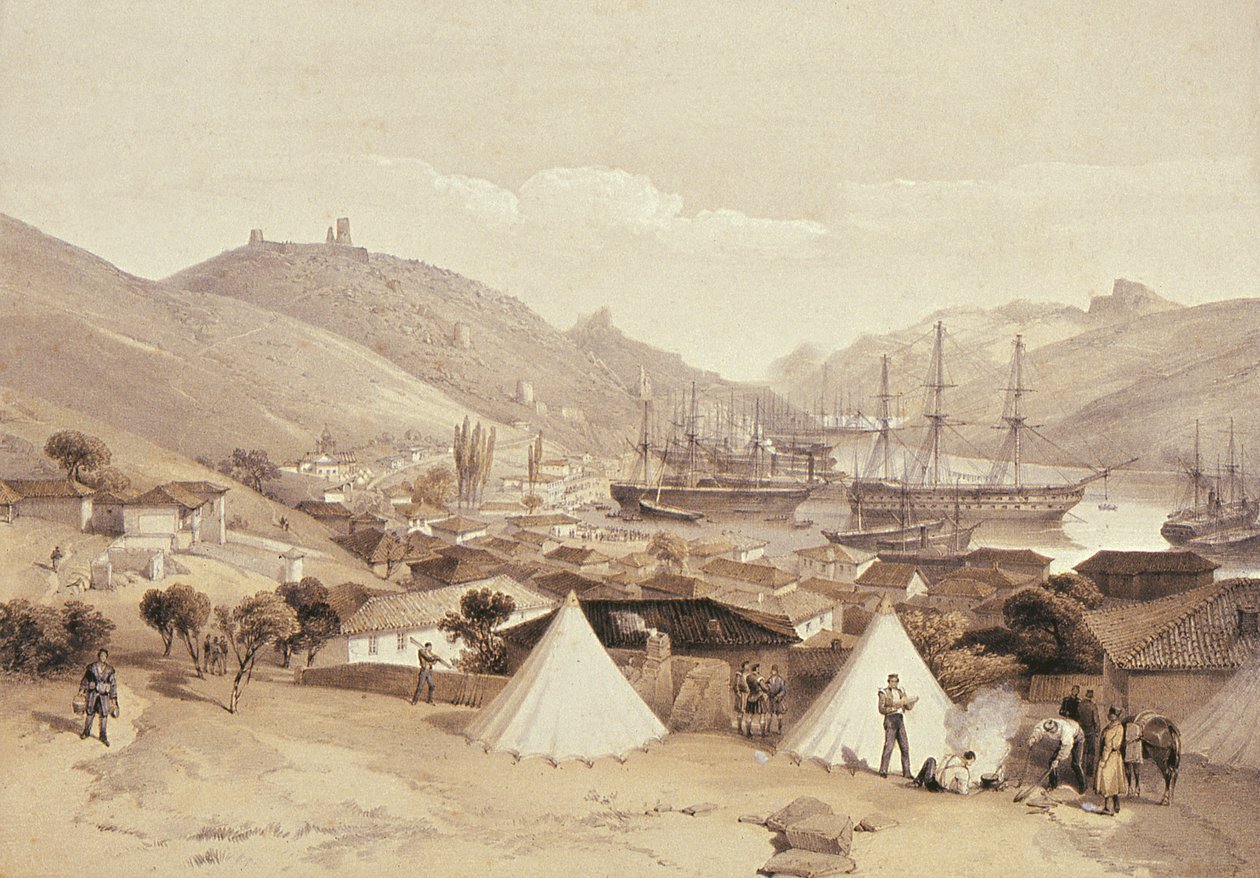 Balaclava olhando para o mar, 1855 de William Crimea Simpson