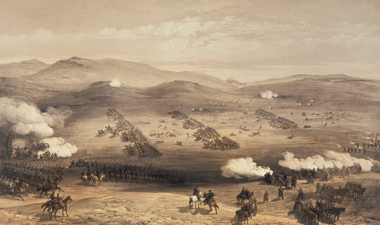Carga da Brigada Ligeira sob o Major General o Conde de Cardigan, 1855 de William Crimea Simpson