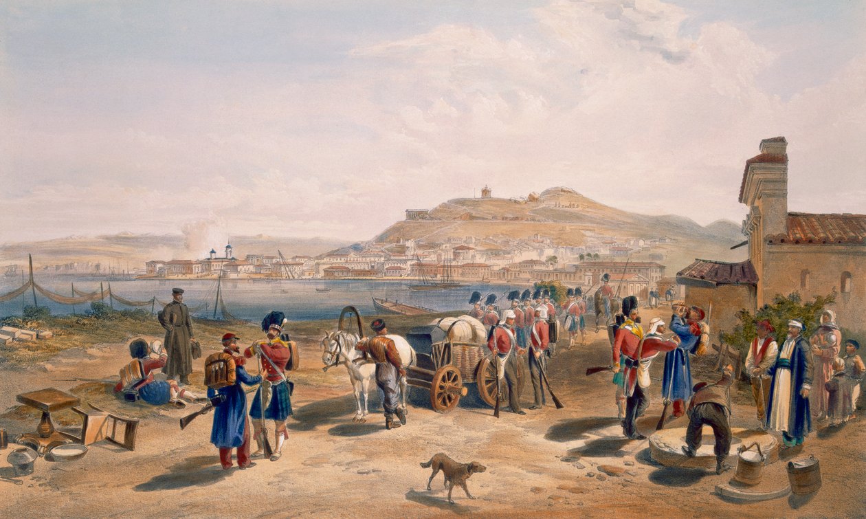 Kertch do Norte, prato de &39;O Lugar da Guerra no Oriente&39;, pub. por Paul e Dominic Colnaghi und Co., 1856 de William Crimea Simpson
